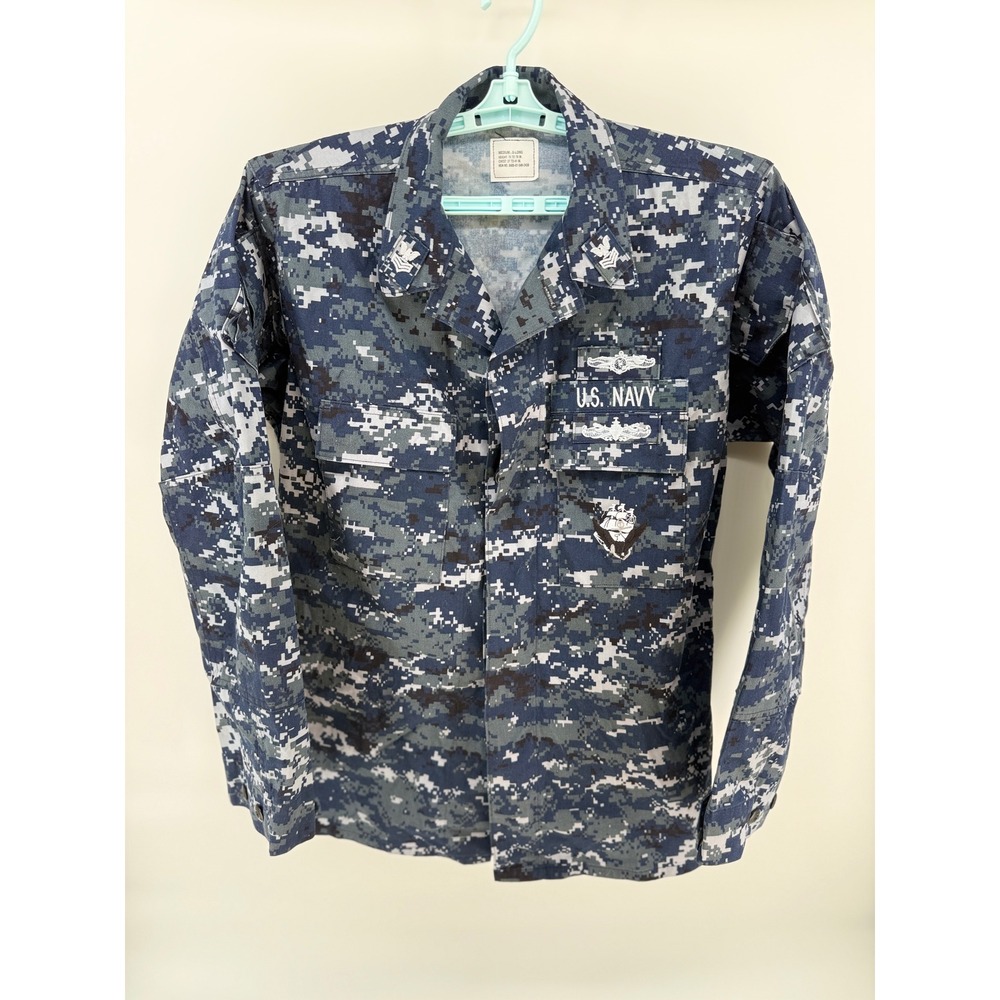US Navy NWU Type I Digital Blue Camo Blouse Medium X-Long BDU top Military